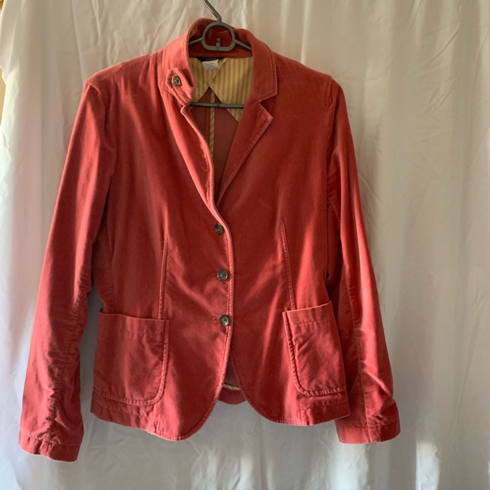 J. Crew Pink Crush Velvet Blazer